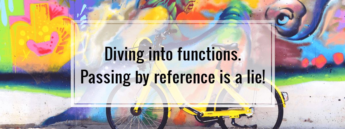 Diving into functions. Passing by reference is a lie!