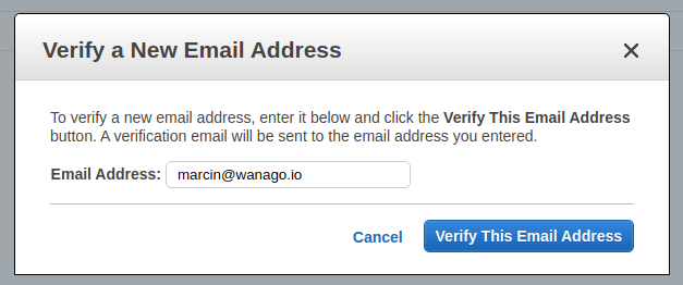 Simple Email Service verification