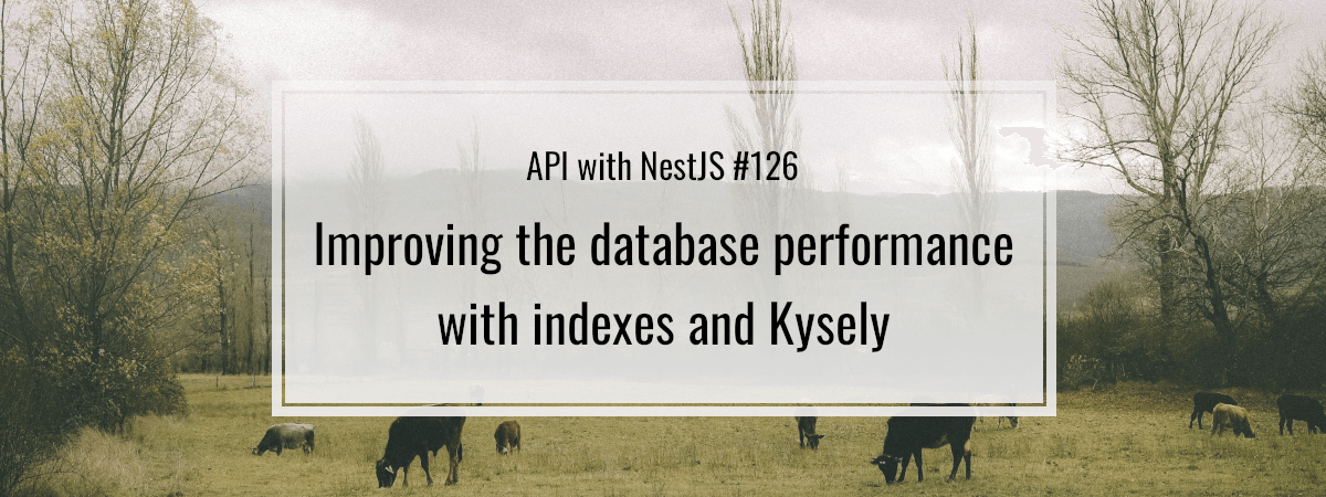 API with NestJS #126. Improving the database performance with indexes and Kysely